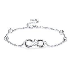 TANGPOET Schwester Armbänder für Frauen Schwester Geschenke von Schwestern S925 Sterling Silber Always My Sister Forever My Friend Armband für Frauen Schwester Mädchen von TANGPOET