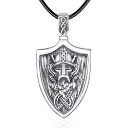 TANGPOET ViKing Halskette 925 Sterling Silber Valknut Anhänger Halskette Viking Amulett Schmuck Geschenke für Männer Frauen Mädchen von TANGPOET