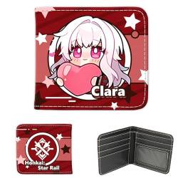 TANSHOW Honkai Star Rail Geldbörse Kann Kreditkarten Bargeld Burable Clutch Anime Geldbörse für Männer Frauen aufnehmen (Clara) von TANSHOW