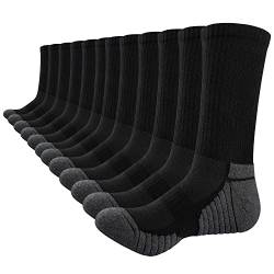 Sneaker Socken Herren Damen 43-46, Thermo Baumwolle Laufsocken Tennissocken, Winter Atmungsaktiv Warm Rutschfest Sportsocken Wandersocken, Arbeitssocken Trekkingsocken, 6 Paar Schwarz Dunkelgrau L von TANSTC