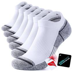 TANSTC 3 Paar Kurze Sportsocken 35-38, Atmungsaktiv Laufsocken Damen Herren, Leichte Trekking Sneaker Socken, Feuchtigkeitsregulierung, Rennrad Socken Für Fitness Laufen Joggen Workout Freizeit, Weiß von TANSTC