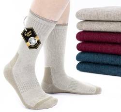 TANSTC Merino Sneaker Socken Herren 43-46 Outdoor Premium Wandersocken Tennissocken Damen Atmungsaktiv Sportsocken Laufsocken Unisex Professionell Arbeitssocken Thermosocken, 3 Paar Mehrfarbig L von TANSTC