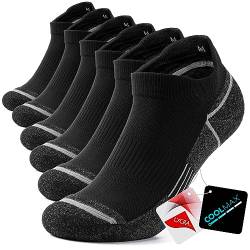 TANSTC Sneaker Socken Herren Damen, Atmungsaktiv Wandersocken Laufsocken 35-38, Outdoor Trekkingsocken Sportsocken Kurze, Technisch, Feuchtigkeitsregulierung, Anti-Blasen Polsterung, Schwarz 3 Paar von TANSTC