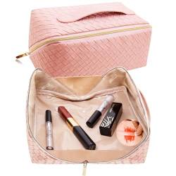 TAPMEI Make-up-Tasche kariert, Pink, Streifen von TAPMEI