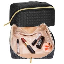 TAPMEI Make-up-Tasche kariert, Schwarz, Streifen von TAPMEI