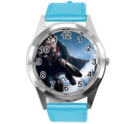 TAPORT® Armbanduhr Analog Quarz mit Echtlederband blau rund für Harry Potter Fans E1 von TAPORT