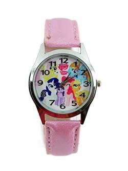 TAPORT® Kinder Uhr Analog Quarzwerk mit Leder Disney My Little Pony E1 Rosa Rund von TAPORT