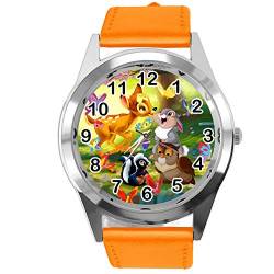 Taport® Orange Runde Uhr für Bambi The Deer Fans von TAPORT