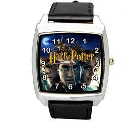 Taport® Quarzuhr mit Harry-Potter-Quarz-Uhr, schwarzes Lederband E2, inklusive Ersatzakku und Geschenkbeutel von TAPORT