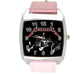 taport® Metallica Quarz Square Armbanduhr Pink Echt Leder Band + Gratis Ersatz Batterie + Gratis Geschenkverpackung von TAPORT