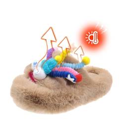 TARAKO Süße Hausrutschen,Bunte Big Eye Doll Design Rutschfeste, flauschige Winterhausschuhe | Warme, entzückende Winterhausschuhe für Frauen und Mädchen als Weihnachtsgeschenk von TARAKO