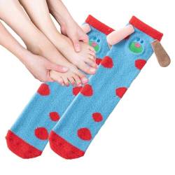 Warme Fuzzy-Socken | Kuschelige Slipper-Socken - Atmungsaktive, weiche, dicke, stilvolle Damen-Fuzzy-Socken zum Valentinstag, Halloween-Geschenk von TARAKO