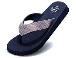 TARELO Flip Flops Damen Sommer Dick Zehentrenner Blau 39 von TARELO SINCE 1986