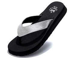 TARELO Flip Flops Damen Sommer Dick Zehentrenner Schwarz 39 von TARELO SINCE 1986