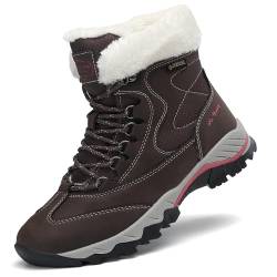 TARELO Winterschuhe Damen Wasserfest Winterstiefel Braun 36 von TARELO SINCE 1986