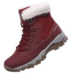 TARELO Winterschuhe Damen Wasserfest Winterstiefel Rot 39 von TARELO SINCE 1986