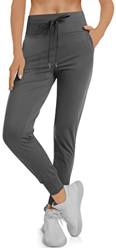 TARSE Damen Jogginghose mit Taschen und Kordelzug Lounge Running Sweatpants, Dunkel_Grau, S von TARSE