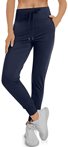 TARSE Damen Jogginghose mit Taschen und Kordelzug Lounge Running Sweatpants, Marineblau, S von TARSE