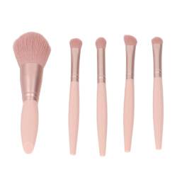 5-teiliges Make-up-Pinsel-Set, Make-up-Pinselgriff, Kosmetikpinsel, Make-up-Pinsel-Set für Gesicht und Augen, Kosmetikpinsel-Set mit Spiegelbox, Aprikosenrosa von TARSHYRY