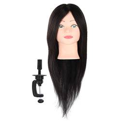Echthaar-Mannequin-Kopf, Übungs-Friseur-Trainingskopf, Kosmetik-Puppe, Kopf-Haar-Styling-Trainingspuppe, Kosmetik-Puppe von TARSHYRY