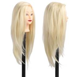 Haar-Mannequin-Kopf, Haar-Mannequin-Männchen-Praxis-Kosmetik-Haar-Puppenkopf, Friseur-Styling-Training, Flechten-Übungs-Puppenkopf mit Ständer für den Friseursalon von TARSHYRY