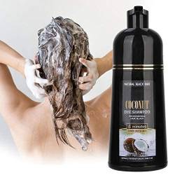 Shampoo für schwarzes Haar, Shampoo für schwarzes Haar, Kokosnuss und Ingwer, schnelles schwarzes Haar, Haarfarbe, für 500 ml Shampoo mit Nüssen, pflegendes Shampoo von TARSHYRY