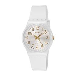 Damen Minimalistische Mode Armbanduhr, Klassische Damen Quarz Leicht Lesbar Uhr, Dünne/Ultraleicht Wasserdicht Uhren für Frauen Studenten Mädchen Kleid Casual, T132 Weißgold von TASGO