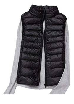 TASIEHERO Damen Winter Weste Outdoorweste Bodywarmer Steppweste Daunen Weste (Schwarz, 42) von TASIEHERO