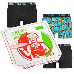 TASTIQ | Herren Boxershorts 3er Pack | Geschenkset Boxer Briefs 3er Pack | Pizza - Größe L von TASTIQ