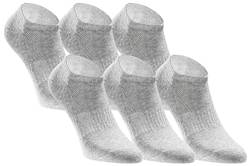 TASTIQ | Sneaker Socken Damen und Herren | Sneakersocken aus Baumwolle im 6er Pack | Grau - Gr. 43-46 von TASTIQ