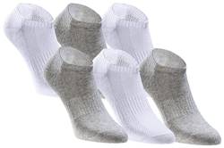 TASTIQ | Sneaker Socken Damen und Herren | Sneakersocken aus Baumwolle im 6er Pack | Grau-Weiß - Gr. 39-42 von TASTIQ