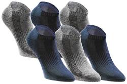TASTIQ | Sneaker Socken Damen und Herren | Sneakersocken aus Baumwolle im 6er Pack | Navygrau - Gr. 43-46 von TASTIQ