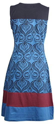 TATTOPANI Damen-Sommer-Sleeveless Kleid mit Damast-Muster-Druck und Patch-Entwurf von TATTOPANI