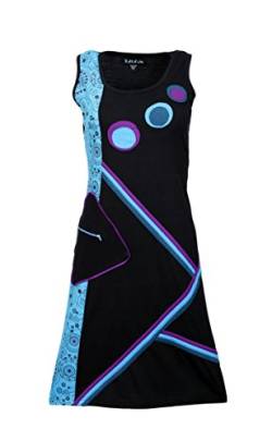TATTOPANI Damen-Sommer-Sleeveless Kleid mit bunten Flecken und vordere Tasche von TATTOPANI