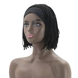 Perücke for Frauen, kurze gedrehte Zöpfe, Stirnband-Perücken for schwarze Frauen, natürlich aussehende Bob-Perücke, Schönheit for Party von TAYGUM