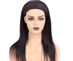 Perücke for Frauen, schulterlanges schwarzes glattes Haar mit Stirnband, natürlich aussehende Perücken for Frauen, perfekt for den Alltag von TAYGUM