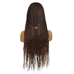 Perücken Haare for Frauen Lange geflochtene Perücken for schwarze Frauen Braun/Hellbraun/Schwarz Natürlich aussehende gedrehte Zöpfe Perücke Schönheit for den Alltag (Color : Schwarz) von TAYGUM