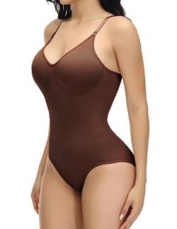 TAYOEA Damen Shapewear Bodysuit Figurformender Body Shaper Bauchweg Formende Shaping Miederbody mit Verstellbare Träger Bodys Abnehmen Nahtlose von TAYOEA