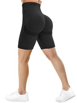 TAYOEA Radlerhose für Damen Sporthose Laufleggings Hohe Taille für Fitnessstudio Yoga Shorts Push up Po Scrunch Nahtlos Matte Kontur Smile von TAYOEA