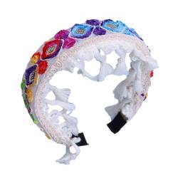 Stickerei Fransen Stirnband Für Frauen Ethnische Blumen Haarreif Frühlings Kopfbedeckung Festival Breiter Kopfschmuck Reise Haarband Frühlings Haarreif Für Mädchen Und Frauen von TAZIZI