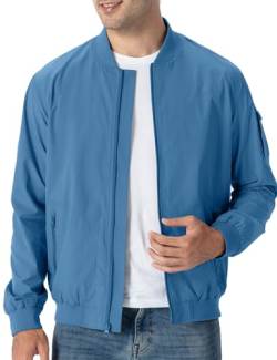 TBMPOY Herren Leichte Bomberjacken Leichte Trainingsjacken Lässige Sommer Windbreaker Outdoor Golf Mode Mantel für Männer, 9-himmelblau, M von TBMPOY