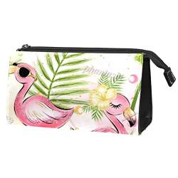 Geschenke für Männer Frauen Make-up Taschen Kulturbeutel Kleine KosmetiktaschenTropischer Dschungel Flamingo Papagei Ananas von TBOUOBT