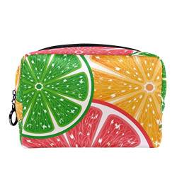 Kosmetiktasche für Frauen, Make-up-Taschen, geräumige Kulturtasche, ReisegeschenkGrapefruit Orangen Limetten Frucht von TBOUOBT