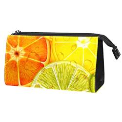 Kosmetiktasche für Frauen, Make-up-Taschen, geräumige Kulturtasche, ReisegeschenkLimetten Orangen Frucht von TBOUOBT