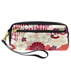 Kosmetiktaschen Make-up-Taschen für Frauen, kleine Make-up-Taschen ReisetaschenRote Blumen im japanischen Stil von TBOUOBT