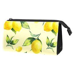 Kosmetiktaschen für Frauen, Make-up-Tasche, Reise-Kulturbeutel, Zubehör-OrganizerPastorable Fruit Lemon Yellow Vintage von TBOUOBT