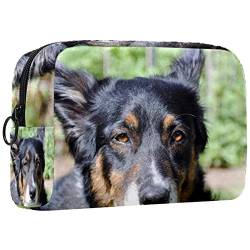 Kosmetische Reisetaschen, Make-up-Koffer, Make-up-Tasche für ToilettenartikelTierischer australischer Schäfer Maulkorb Hund von TBOUOBT