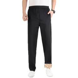 TBSCWYF Jogginghose Herren Baumwolle Winter Warme Sherpa Gefüttert Freizeithosen Sporthose Herren Lang mit Kordelzug Zwei Taschen Herren Jogginghose Sporthose Kordelzug Warme Winter Hose von TBSCWYF