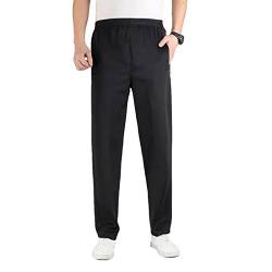 TBSCWYF Jogginghose Herren Baumwolle Winter Warme Sherpa Gefüttert Freizeithosen Sporthose Herren Lang mit Kordelzug Zwei Taschen Herren Jogginghose Sporthose Kordelzug Warme Winter Hose von TBSCWYF