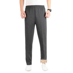 TBSCWYF Jogginghose Herren Baumwolle Winter Warme Sherpa Gefüttert Freizeithosen Sporthose Herren Lang mit Kordelzug Zwei Taschen Herren Jogginghose Sporthose Kordelzug Warme Winter Hose von TBSCWYF